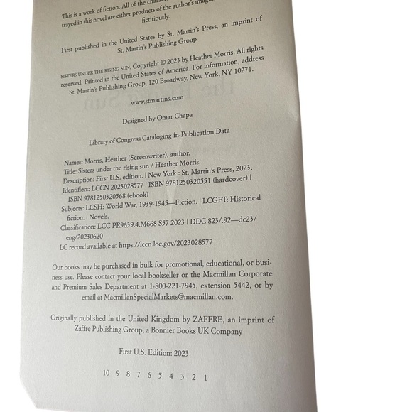 Sisters under The Rising Sun by Heather Morris First U. S. Edition 2023 - Picture 4 of 7